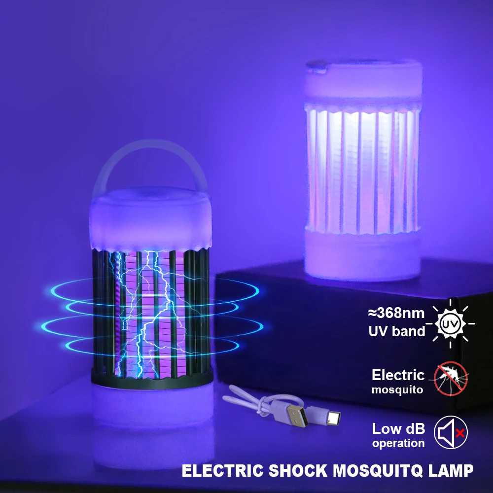 전기 모기 킬러 램프 UV 라이트 버그 재퍼 트랩 USB 5V 여름 파리채 곤충 킬러 라이트 ﻿ 캠핑