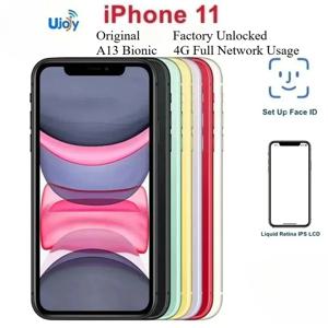 애플 아이폰 11 6.1인치 리퀴드 레티나 디스플레이 A13 바이오닉 칩 4GB 램 64/128GB ROM 공장 출고 상태의 오리지널 리퍼비시 스마트폰