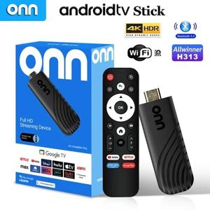 ONN TV 스틱 안드로이드 13.0 TV 스틱 올위너 H313 쿼드 코어 8GB 램 128GB 롬 듀얼 2.4G & 5GHz BT5 4K 음성 제어 10/100Mbps