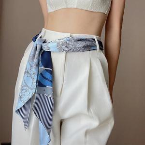 긴 Neckerchief 스키니 헤어 리본 스카프 여성 패션 머리띠 목 스카프 인쇄 헤어 밴드 귀여운 가방 스카프 여성 13x150cm