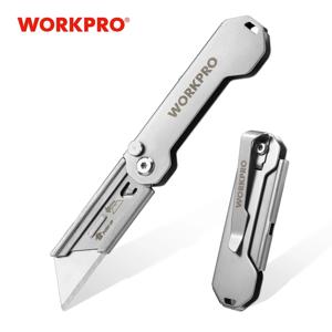 WORKPRO-접이식 포켓 유틸리티 나이프, 스테인레스 스틸, 퀵 체인지, 종이 커터, 캠핑, 관광 DIY 핸드 툴
