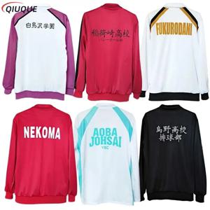 애니메이션 배구 스포츠웨어 자켓 Karasuno Nekoma Aoba Johsai Fukurodani Inarizaki 고등학교 제복 코스프레 의상