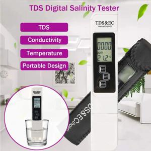 1PC 화이트 디지털 수질 테스터 TDS EC 미터 범위 0~9990 다기능 수질 순도 온도 TEMP PPM 테스터