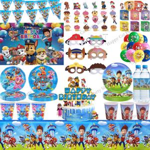 PAW Patrol 생일 파티 장식 식기류 테이블보 접시 컵 냅킨 선물 가방 풍선 PAW Patrol 파티 용품