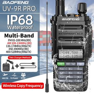 Baofeng UV-9R 프로 멀티 밴드 워키토키, 트라이 파워 IP68 방수 무선 복사 주파수, AM FM DTMF 장거리 양방향 라디오