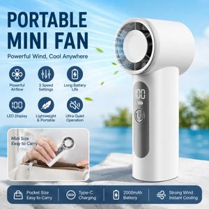 2026 에어쿨러 고속 휴대용 선풍기 저소음 방수 USB 충전식 선풍기 오래 지속되는 강풍 선풍기 데스크탑용