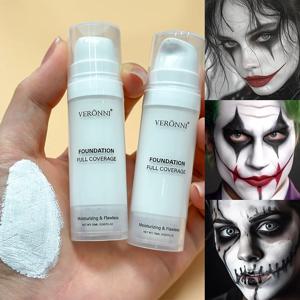 화이트 리퀴드 파운데이션, 풀 커버리지 헤비 듀티 커버리지, 고스 메이크업용 크리미 리퀴드 포뮬러, 코스프레, 오랫동안 지속되는 매트