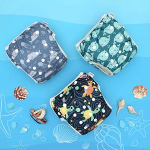 3PCS ALVABABY 메쉬 천 수영용 기저귀 (수영장용) 재사용 가능한 해변 수영 팬티 8개월 미만 아기용 수영 기저귀