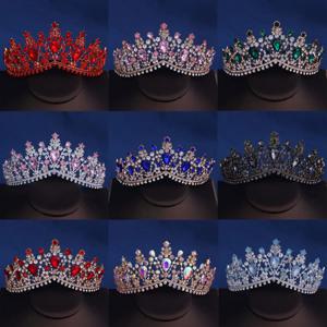 바로크 크리스탈 티아라와 크라운 라인 석 댄스 파티 Diadem 머리띠 신부 웨딩 헤어 액세서리 여성을위한 보석 크라운 티아라