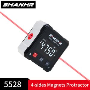 SHANHR 4면 자석이 있는 각도 레이저 레벨, 디지털 전자 레벨 각도 측정기 4*90 °   목공용 정밀 레벨 박스