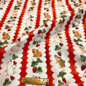 145x50cm 디지털 빈티지 프린트 토끼 면직물, 가방 드레스 제작 수제 DIY 천