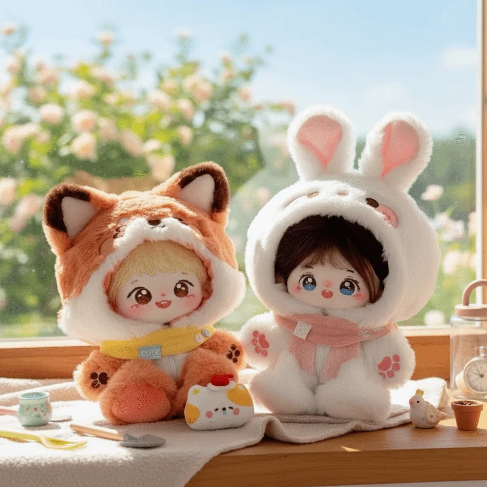 귀여운 의상 20cm 아기 옷 여우 토끼 동물 Onesie 인형 액세서리 인형 의상