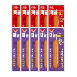 하림 마늘 후랑크 소시지(꼬치) 70g 5개 + 매콤후랑크 소시지(꼬치) 70g 5개 세트