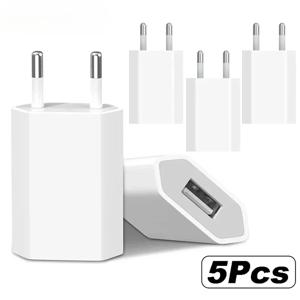 1-3개입 유니버설 EU 플러그 5V 1A USB 충전기 고속 충전 휴대폰 여행용 벽면 충전기 (아이폰 15 14 삼성 샤오미 화웨이 호환)