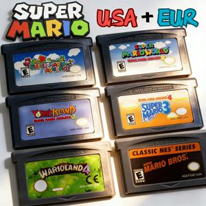슈퍼 와리오 랜드 4 GBA 게임 카트리지 32비트 비디오 게임 카드 EUR 미국 버전 게임보이 어드밴스용