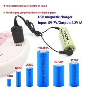 1Pcs 자기 리튬 배터리 충전기 범용 USB 배터리 충전 케이블 3.7V 4.2V USB 자기 충전기