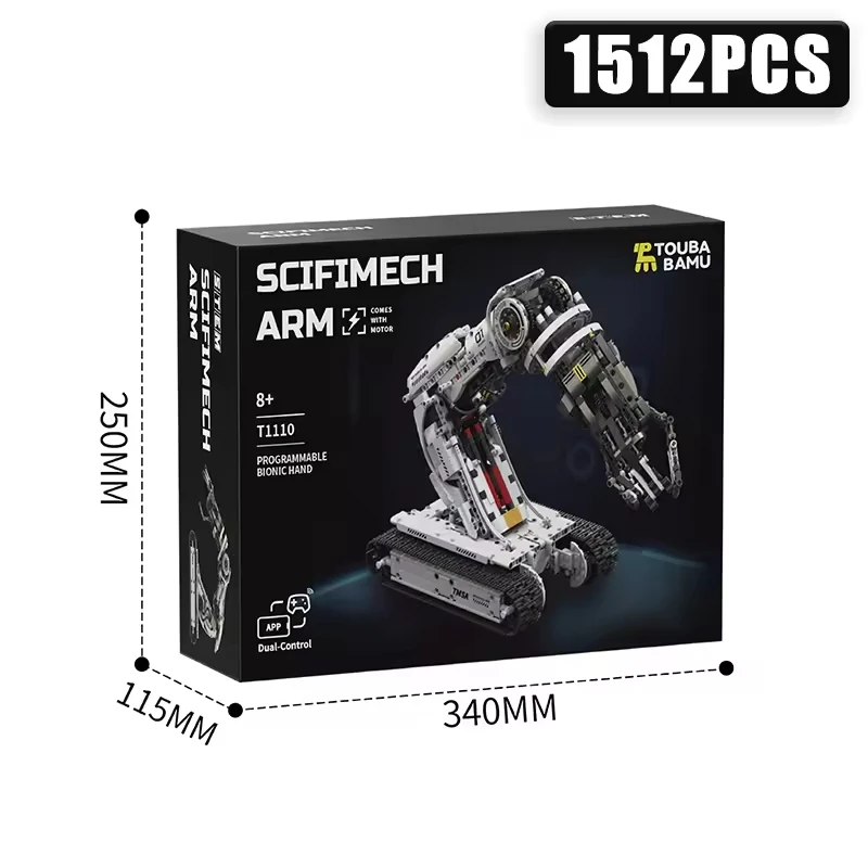 기술적인 1512Pcs 공상 과학 프로그래밍 로봇 팔 빌딩 블록 하이테크 엔지니어링 자동차 브릭 장난감 어린이 성인 선물