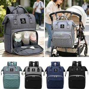 다기능 대용량 기저귀 가방(기저귀 교환 매트 포함) - 엄마와 아기를 위한 유모차 걸이형 정리함