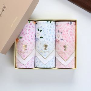 일본 꽃무늬 여성 손수건 부드러운 레트로 스퀘어 손수건 휴대용 땀 닦는 얼굴 수건 우아한 여성용 포켓 천