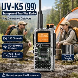 콴셩 UV-K5(8) 5W 무전기: 항공밴드 수신기, UHF VHF 듀얼 밴드, C타입 충전, DTMF, NOAA, FM 양방향 무전기