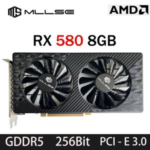 MLLSE AMD RX 580 8GB 2048SP 게임용 그래픽 카드 GDDR5 256Bit PCI-E 3.0 ×16 8Pin Radeon GPU Rx 580 비디오 카드 Placa De Video