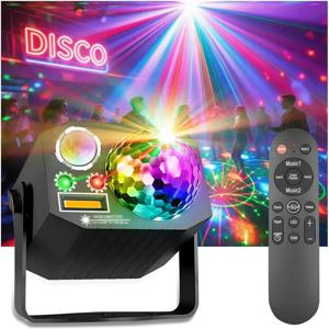 패턴 및 사운드 활성화 LED 무대 스트로브 조명이 있는 DJ 파티 디스코볼 조명 크리스마스 레이브/홈 가라오케/댄스/클럽 바