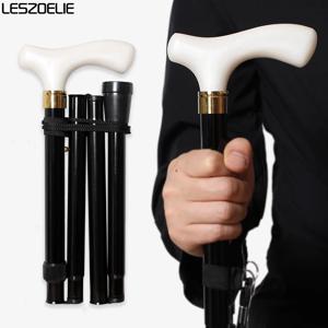 조절 가능한 지팡이 85cm-95cm 펄 화이트 핸들 블랙 알루미늄 합금 접이식 지팡이 남녀 공용 접이식 스틱