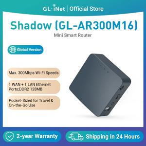 GL.iNet 휴대용 미니 여행 무선 포켓 라우터, 와이파이 라우터, 액세스 포인트, 익스텐더, WDS, AR300M16 (그림자) OpenWrt