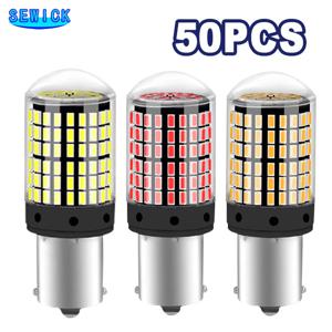 50개 BA15S 1156 BAU15S PY21W T20 7443 W21/5W P21/5W BAY15D 1157 3157 P27/7W LED 후진등 브레이크등 LED 시그널 램프 자동차 라이트