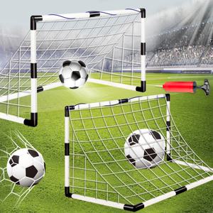 축구 스포츠 장난감 게임, 어린이용 접이식 축구 골대(펌프와 공 포함) 야외 잔디밭 축구 훈련용 선물