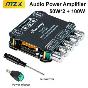 YS-MT21 2.1채널 오디오 파워 앰프 100W*2+100W 디지털 모듈 서브우퍼 AUX 블루투스 무선 12/24V 스테레오 하이파이 스피커