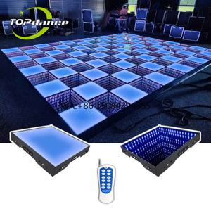 LED 댄스 플로어 휴대용 파티 무대 조명 자석식 웨딩 플로스 LED 3D 인피니티 미러 LED 바닥