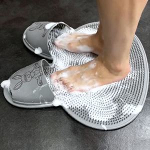 1개 실리콘 발 마사지 매트 미끄럼 방지 샤워 매트 발 각질 제거 스크럽 패드 욕실 바닥 청소용 욕실 매트