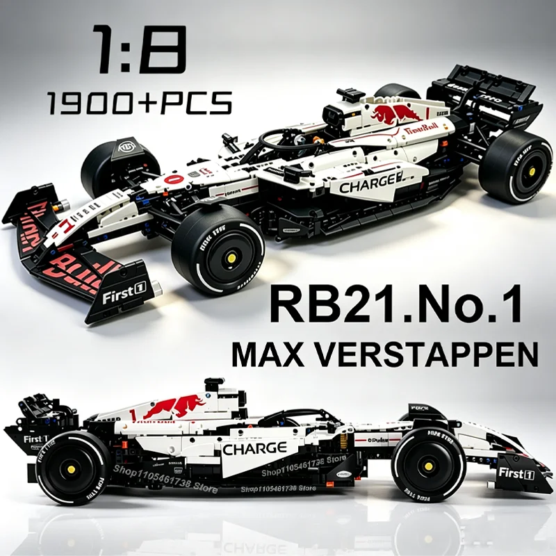 MK6025 새로운 기술 클래식 성능 1900+Pcs RB21 화이트 스포츠카 빌딩 블록 MOC DIY 조립 모델 세트 소년 장난감 선물