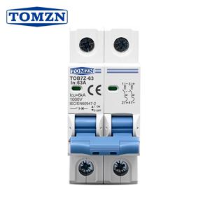 TOMZN 2P DC 1000V 태양광 미니 회로 차단기 3A 6A 10A 16A 20A 25A 32A 40A 50A 63A DC MCB (PV 시스템용)