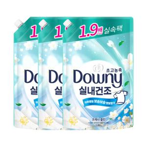 다우니 실내건조 섬유유연제 프레시 클린 리필 1.35L 3개
