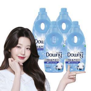 (타임딜)다우니 실내건조 섬유유연제 프레시 클린 1L 4개 +다우니 200ml 1개 증정
