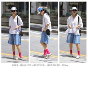 헤이즈티.가볍고.시원한.슬라브면.한여름.목선이예쁜.브이넥.칠부소매.키큰.빅사이즈.3040.미시.동안.여성