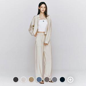 지오다노 415540 여 레이온 나일론 와이드 풀밴딩 팬츠