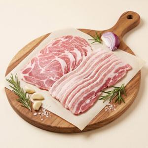 (신선집중) 구이용 대패삼겹 1kg + 대패목살 1kg (총 2kg)