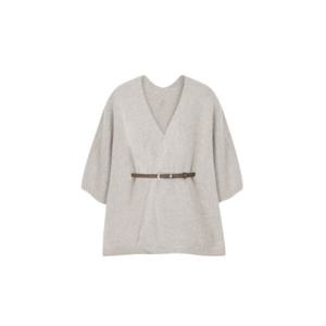 폴앤조 (26Premium) 울블렌딩 홀가먼트 벨티드 판쵸 가디건