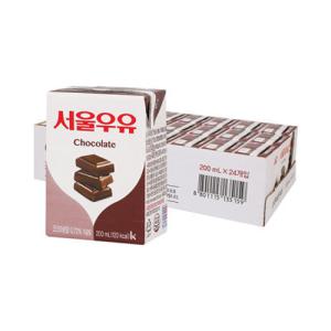서울우유 초코 멸균우유 200ml x 24입 (1박스) 초코우유/멸균우유