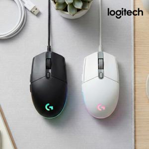 국내정품 로지텍코리아 G102IC 2세대 LIGHTSYNC 벌크 유선 게이밍 광마우스 PC방 /KH
