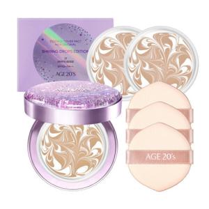 AGE20S 샤이닝드롭 퍼플 에센스 커버팩트 화이트라떼 21호 (케이스 1개+리필 12.5g 3개)