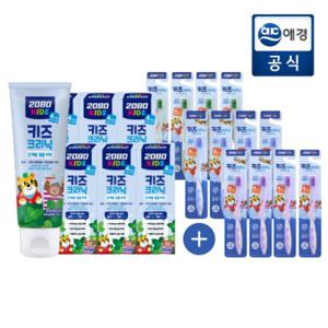 2080 키즈크리닉 4스텝 민트향(8세이상) 치약 80g6개 + 칫솔 12입(1box)