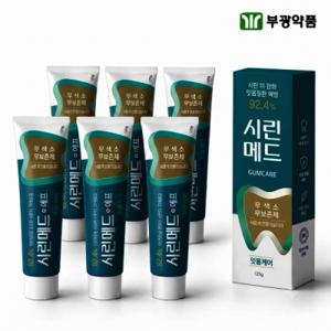부광약품 시린메드 검케어민트 치약 시린이치약 잇몸치약 무불소 125g 6개