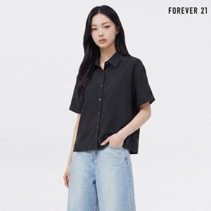[포에버21] 소매 롤업 무지 반팔 셔츠 (FTDBBL031)