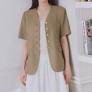 더엣지 [TAG가 139,800원] 린넨 혼방 반팔 자켓 WZJK3G04