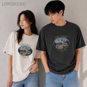 LOWGRD 피그먼트 반팔티 모터홈 반팔티셔츠 빅사이즈 M~4XL 남녀공용