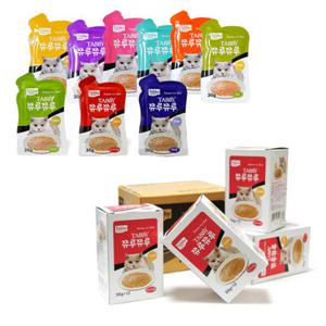 테비 쮸루쮸루 고양이간식 30g x 48개, 9종